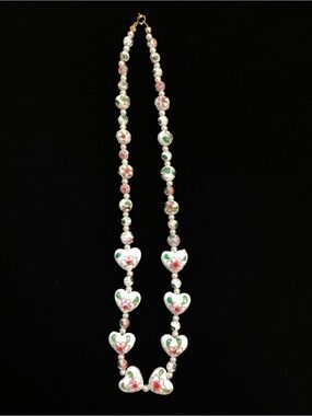 1940s Hand Painted Cloisonné Beaded Necklace